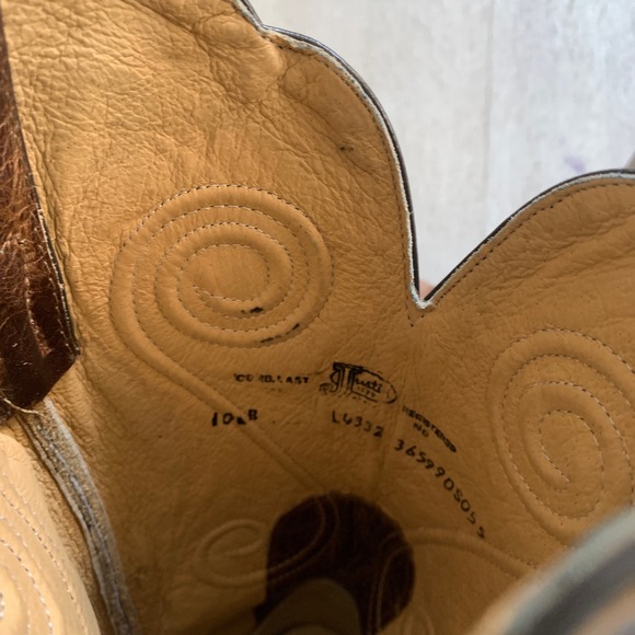 Justin Womens Distressed 10B Leather Western Cowboy Boots Snip Toe Swirl Stitch - Picture 12 of 15